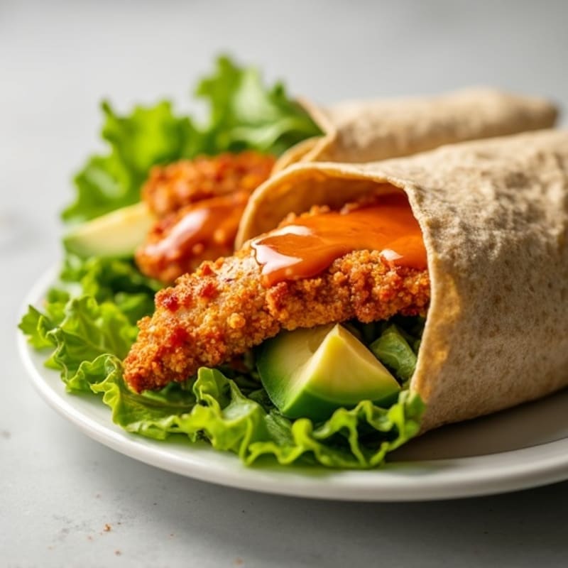 Crispy Buffalo Chicken and Avocado Wrap