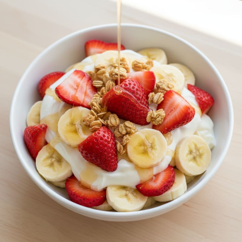 Strawberry Banana Greek Yogurt Protein Parfait
