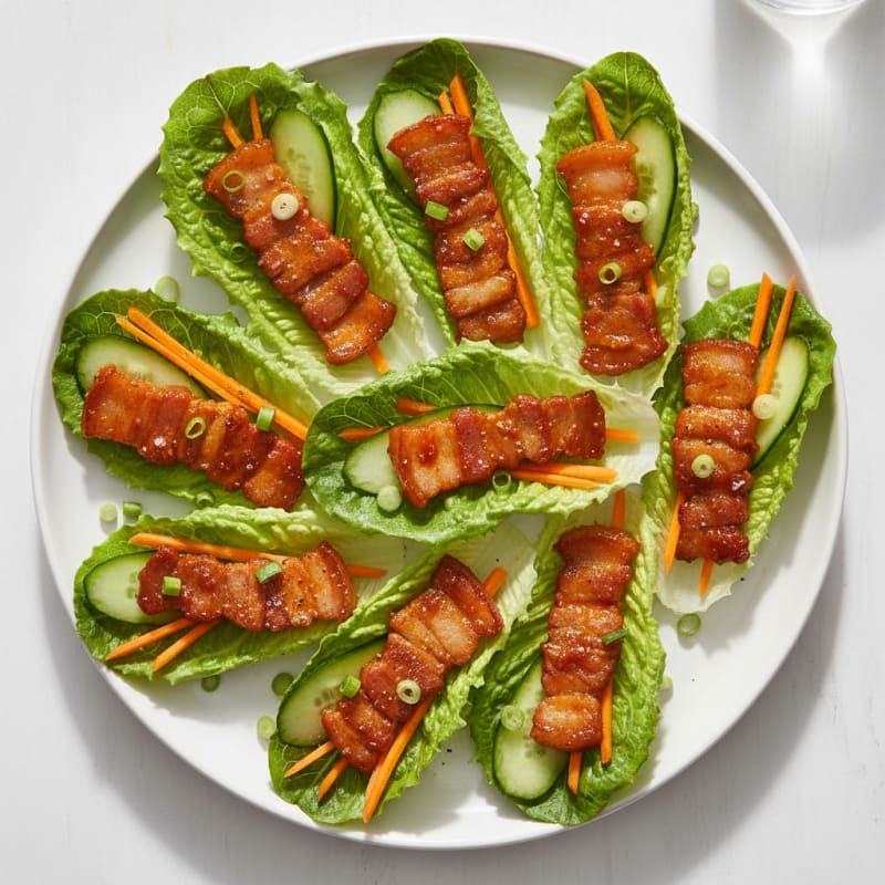 Crispy Gochujang Pork Belly Lettuce Wraps