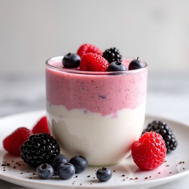 Silky Greek Yogurt Protein Mousse with Mixed Berries