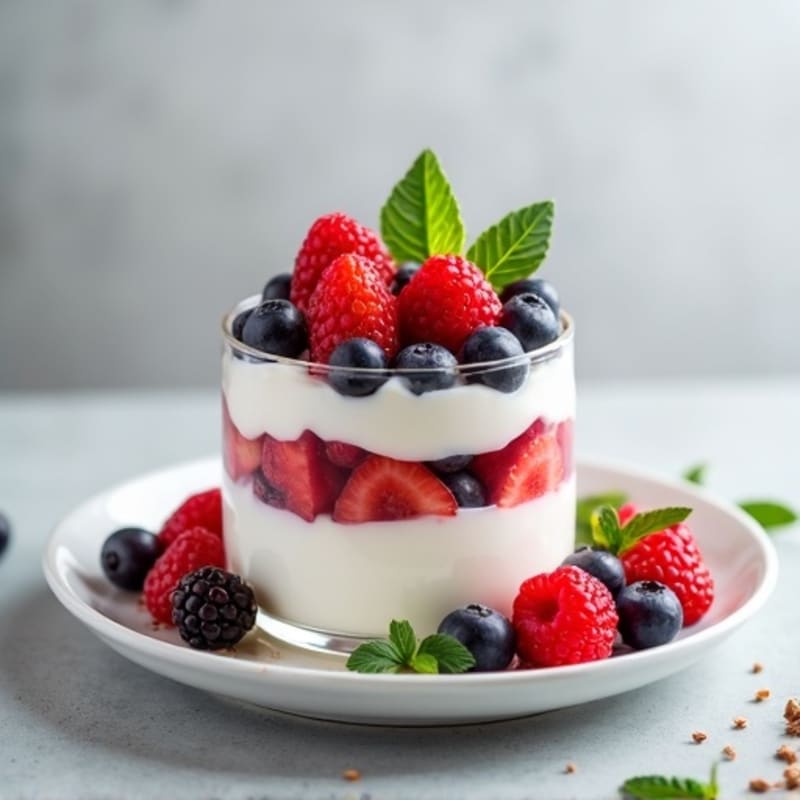Greek Yogurt Protein Parfait with Mixed Berries