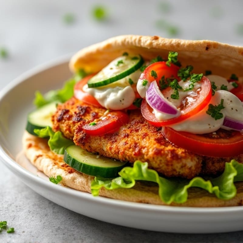 Crispy BBQ Ranch Chicken Whole Wheat Flatbread with Fresh Veggies