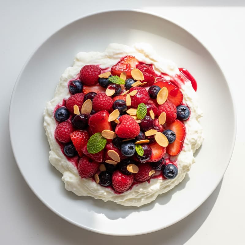 Silky Greek Yogurt Protein Mousse with Mixed Berries