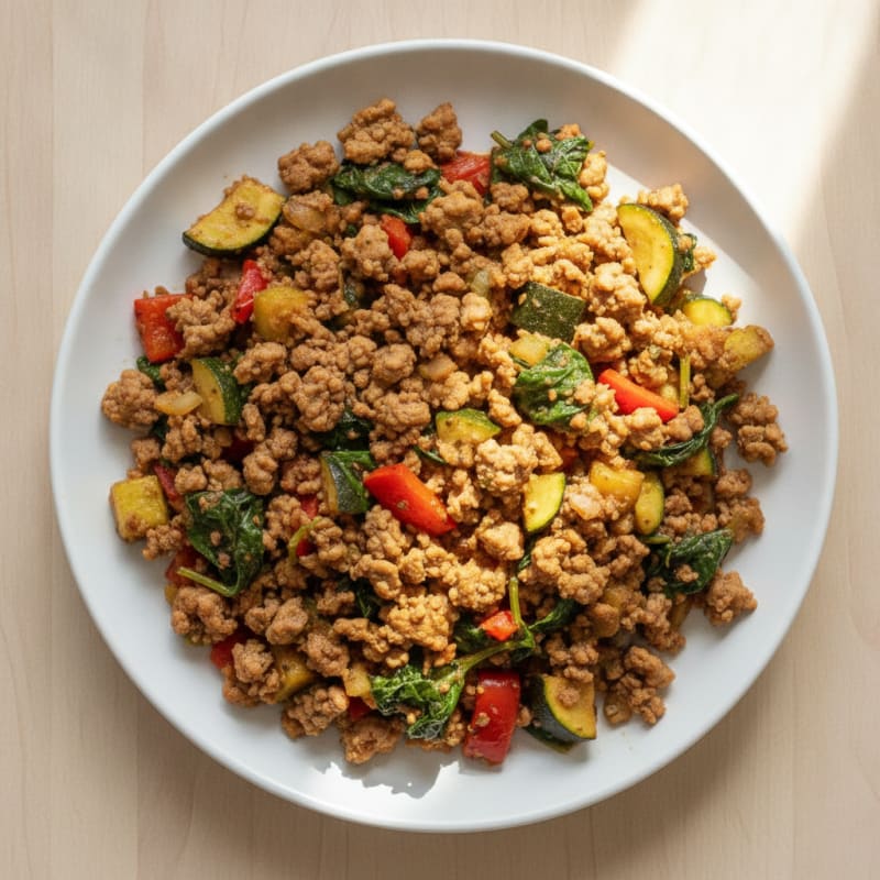 Savory Ground Turkey and Vegetable Skillet