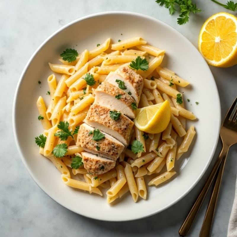 Creamy Lemon Chicken Whole Wheat Pasta with Fresh Herbs