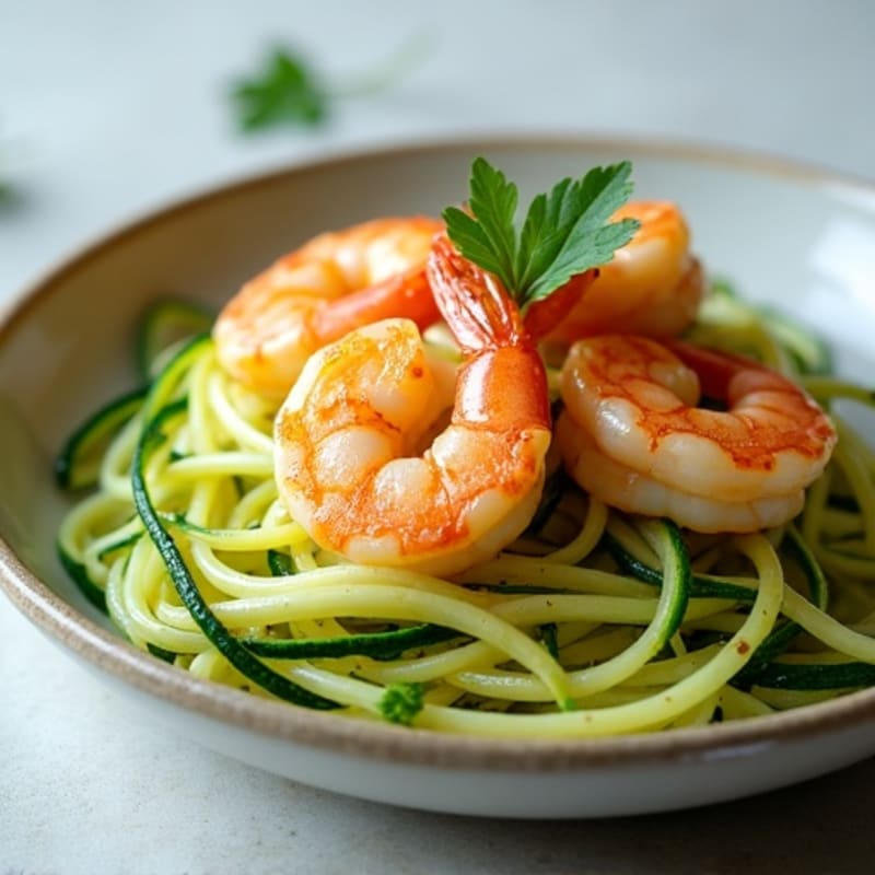 Healthy Garlic Butter Shrimp with Zucchini Noodles