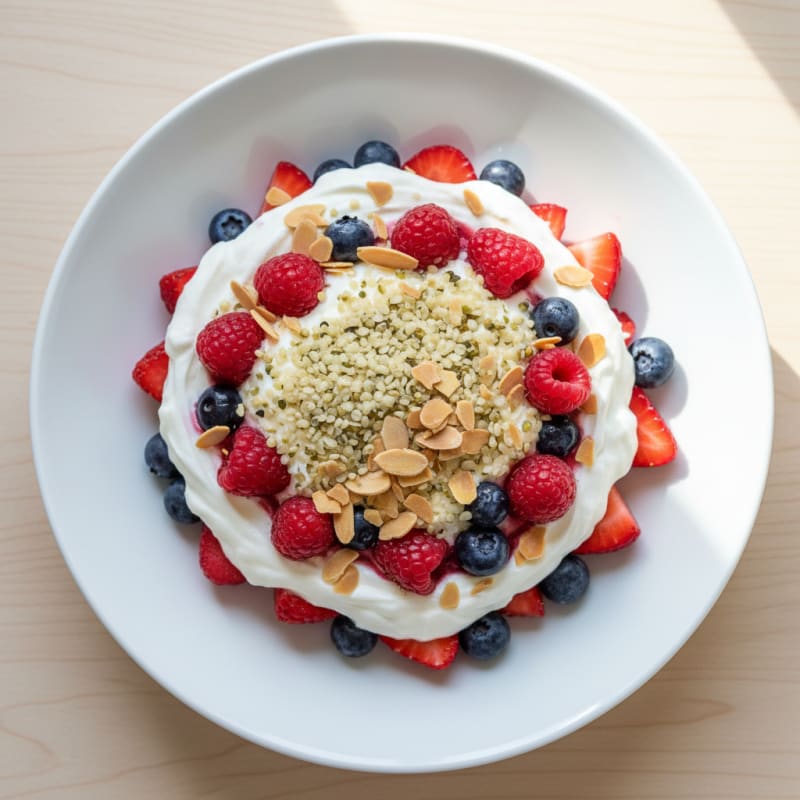 Greek Yogurt Protein Parfait with Mixed Berries
