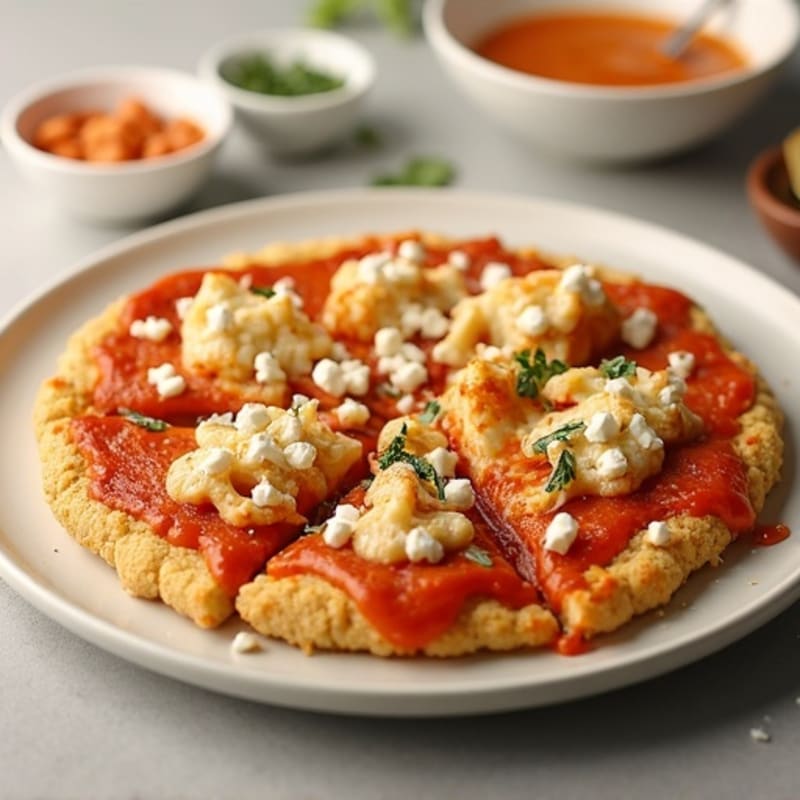 Crispy Buffalo Chicken Cauliflower Crust Pizza