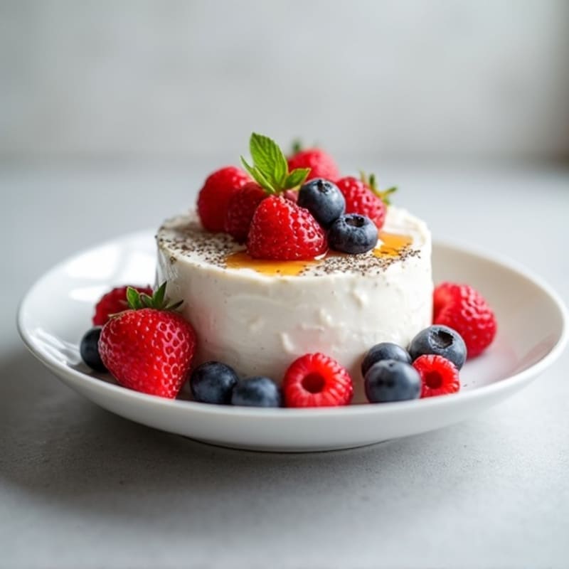 Greek Yogurt Protein Mousse with Mixed Berries