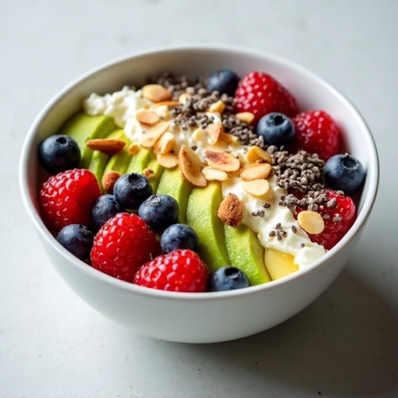 Cottage Cheese Berry Bowl with Toasted Almonds
