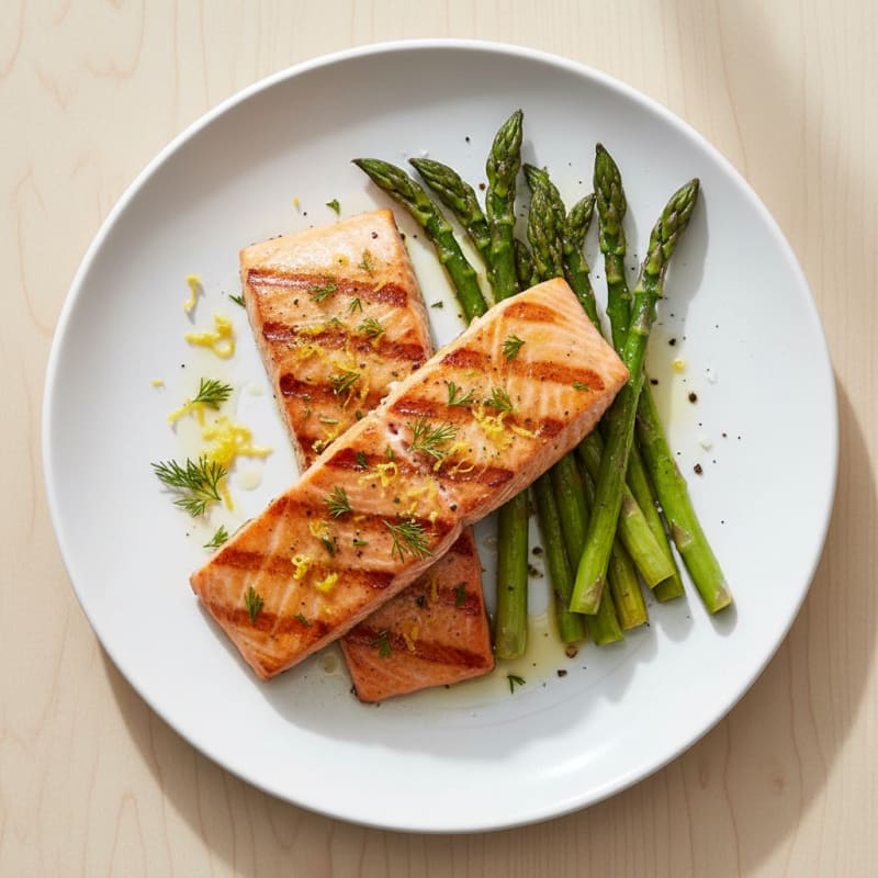 Lemon Herb Grilled Salmon with Asparagus