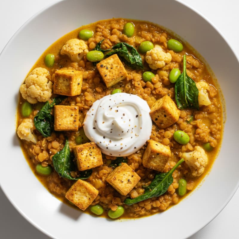 Lentil and Vegetable Curry Bowl