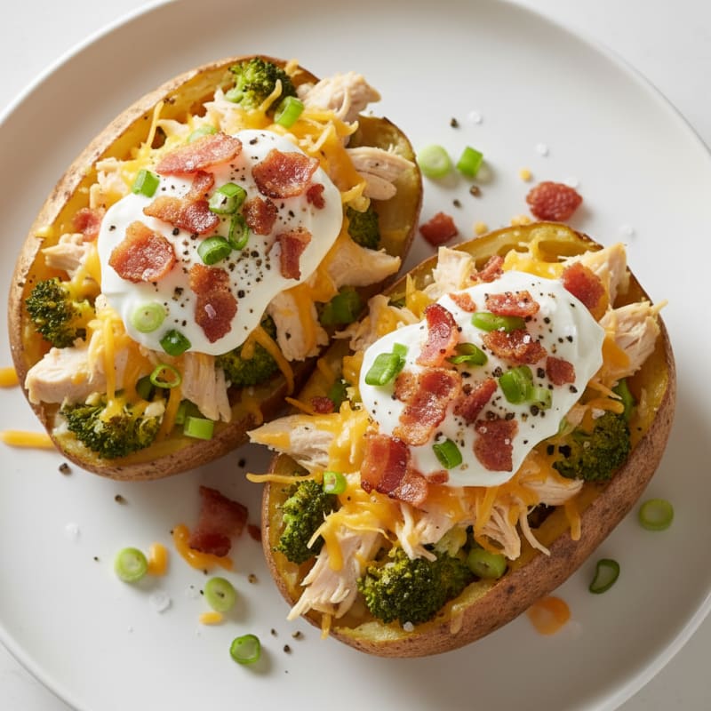 Creamy Loaded Baked Potatoes with Crispy Bacon