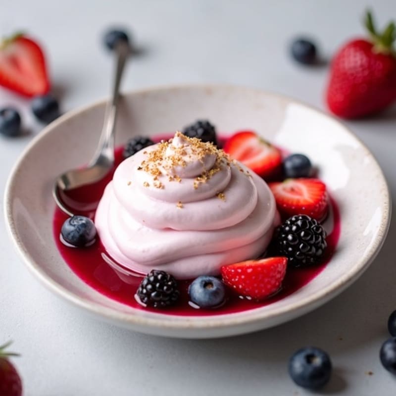 Silky Greek Yogurt Protein Mousse with Mixed Berries