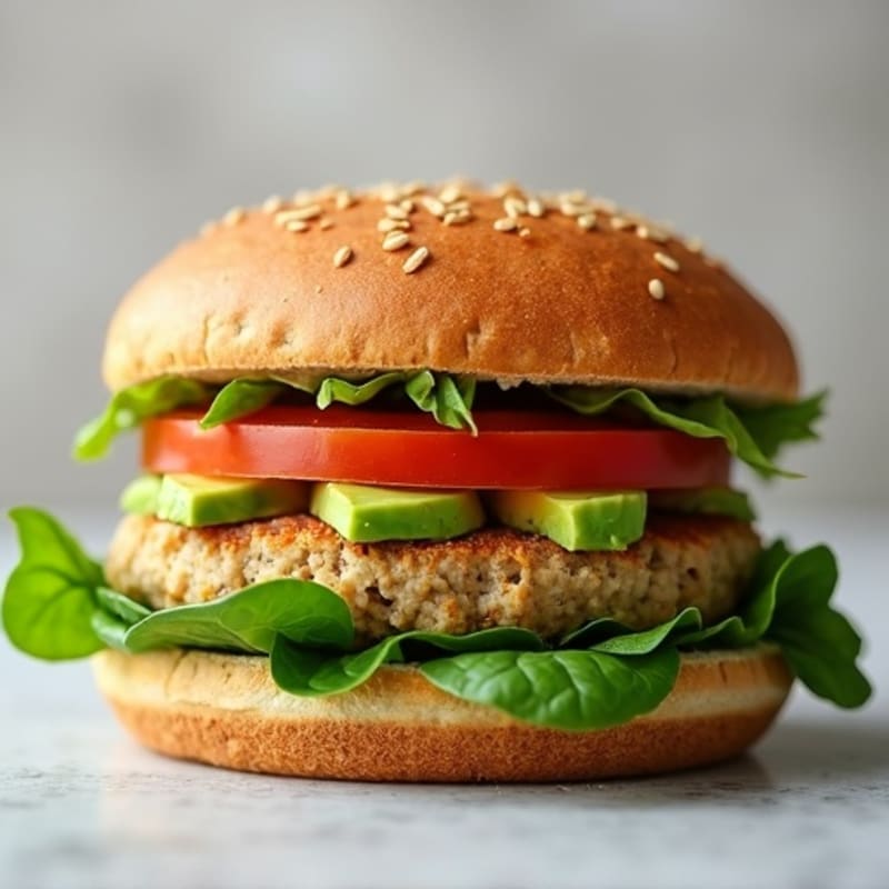 Lean Turkey Spinach Burger with Avocado Spread