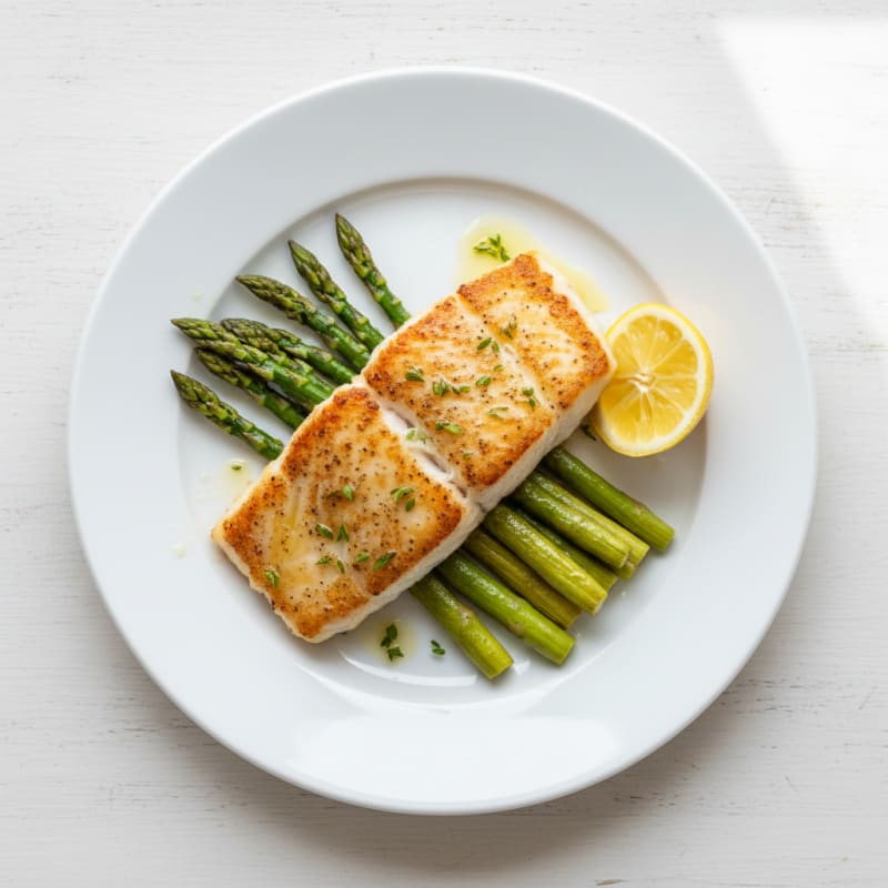 Seared Cod with Roasted Asparagus