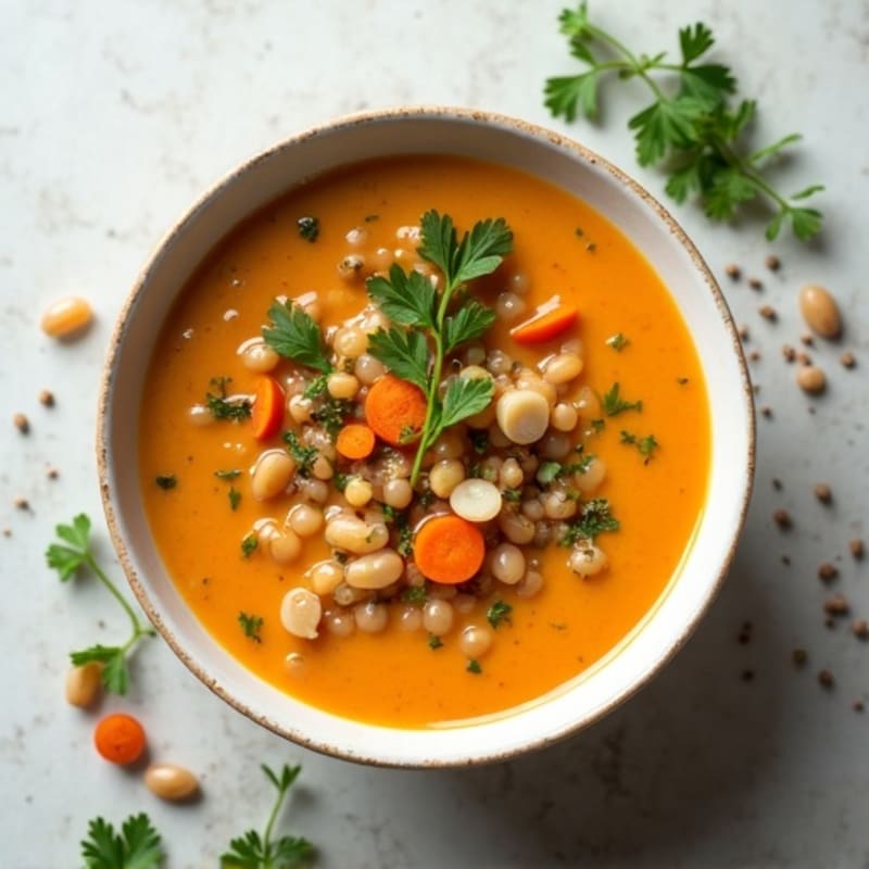 Creamy Lentil Soup with Fresh Herbs