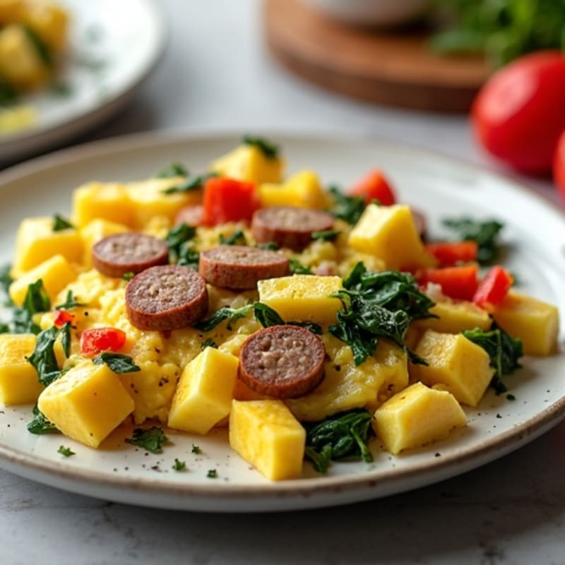 Hearty Sausage and Veggie Egg Scramble