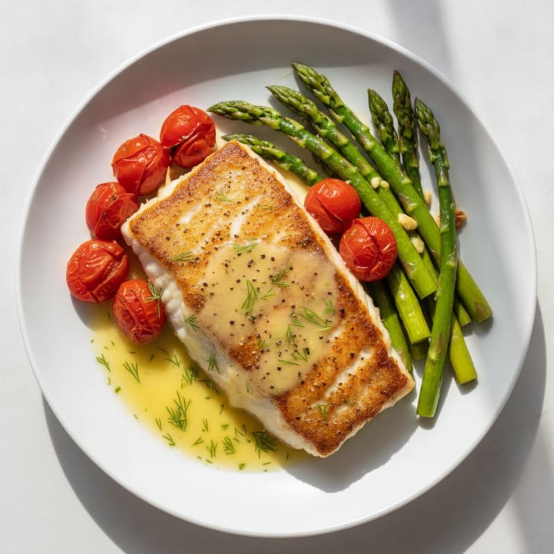 Pan-Seared Barramundi with Lemon-Dill Sauce