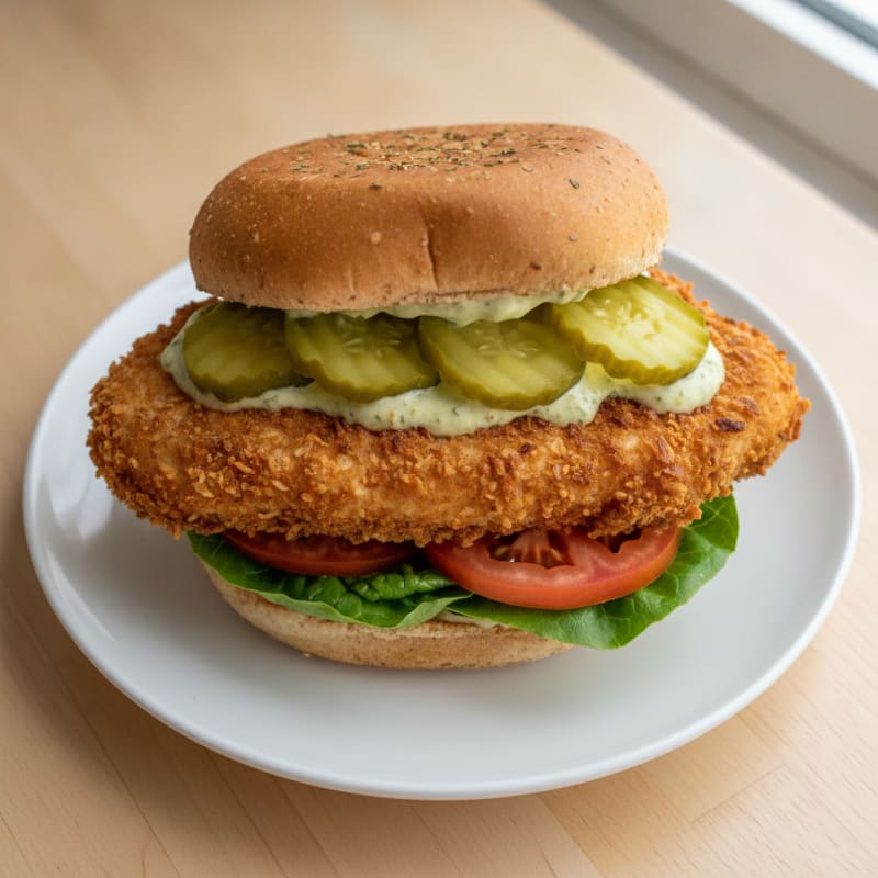 Pickle-Brined Air-Fried Chicken Sandwich