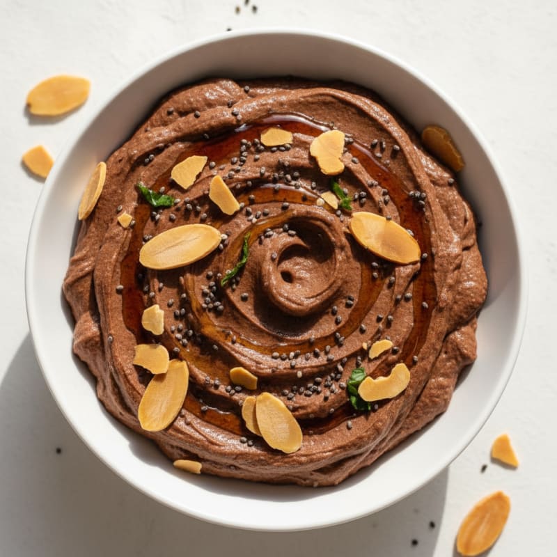 Silky Chocolate Protein Pudding with Almonds