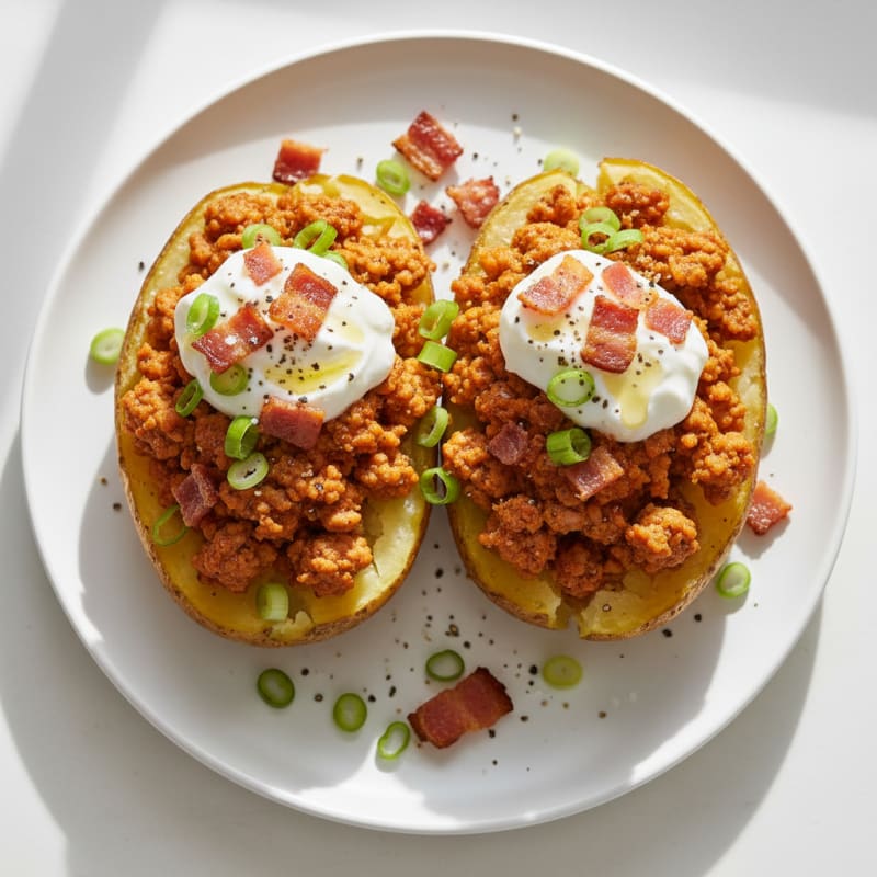 Golden Baked Potatoes with Crispy Bacon
