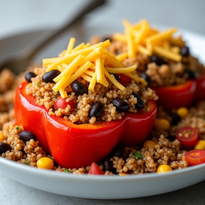 Roasted Zesty Quinoa Stuffed Bell Peppers