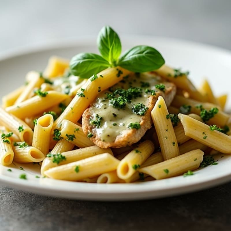 Creamy Pesto Chicken Penne with Fresh Herbs