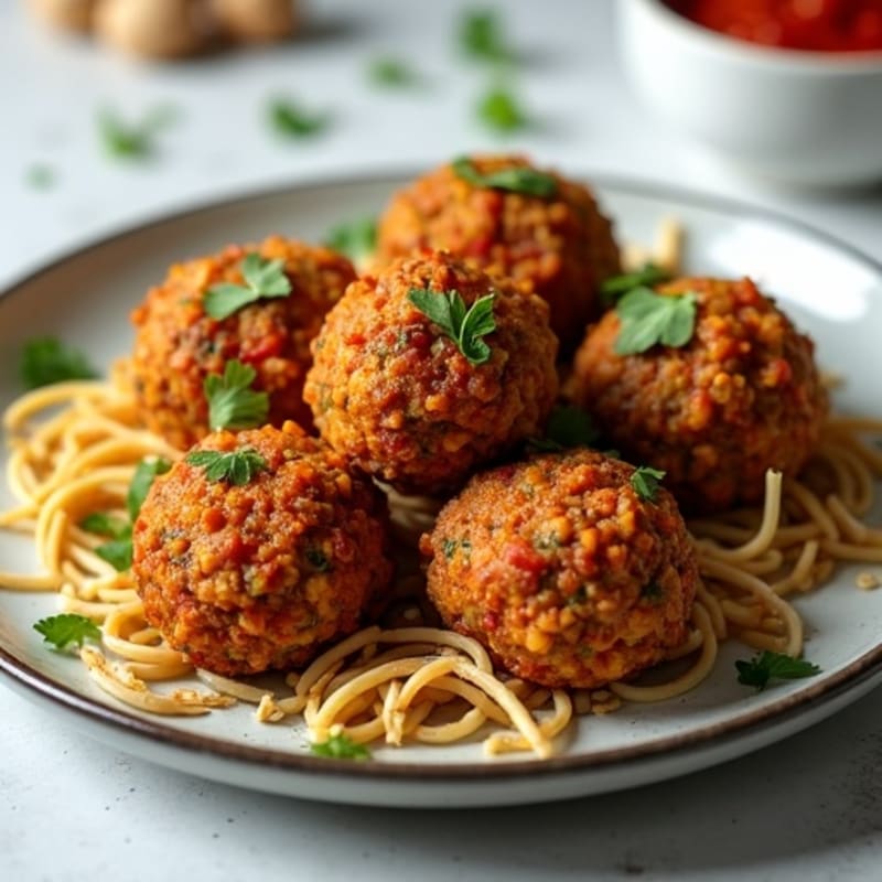 Crispy Baked Vegan Lentil Meatballs