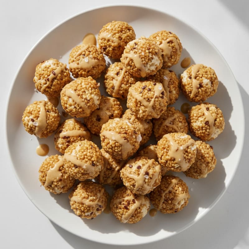 Puffed Quinoa Protein Bites with Almond Butter