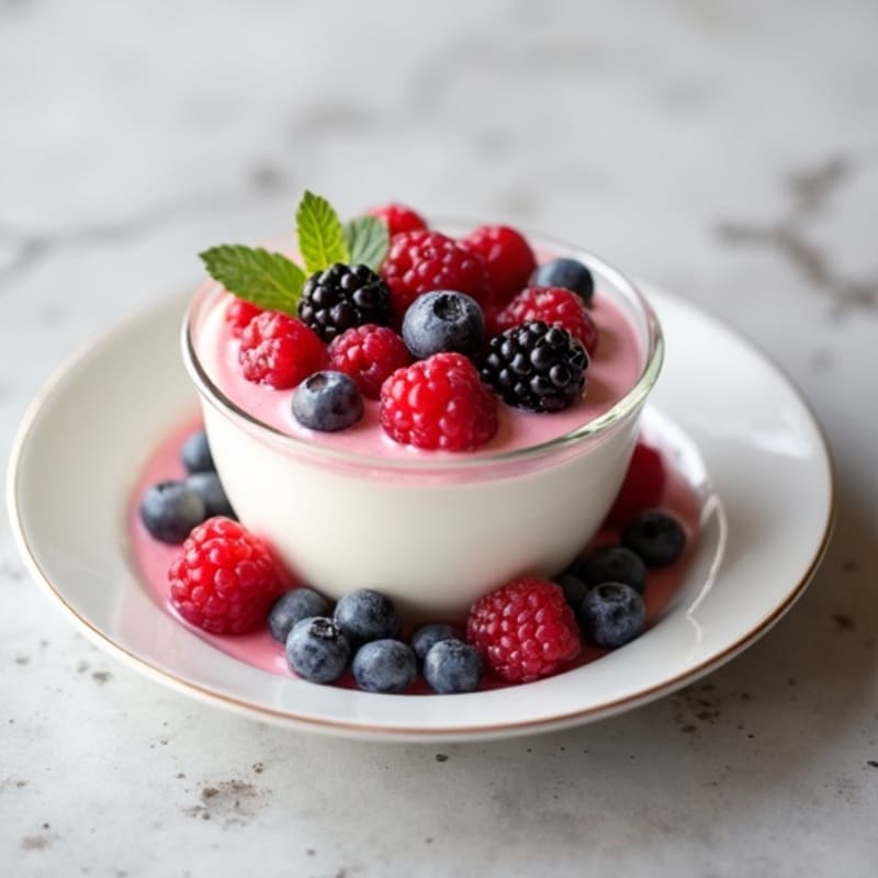 Silky Vanilla Protein Yogurt with Berries