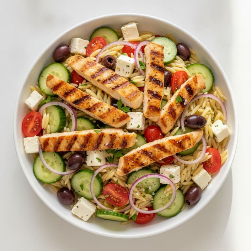 Mediterranean Orzo Salad with Feta