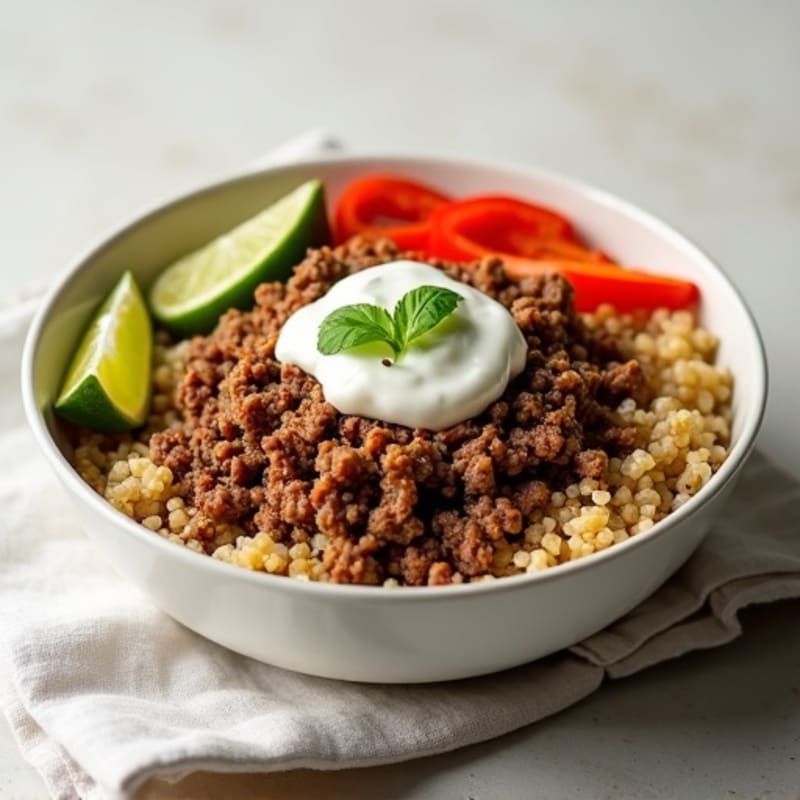 Seasoned Ground Beef Bowl with Special Sauce