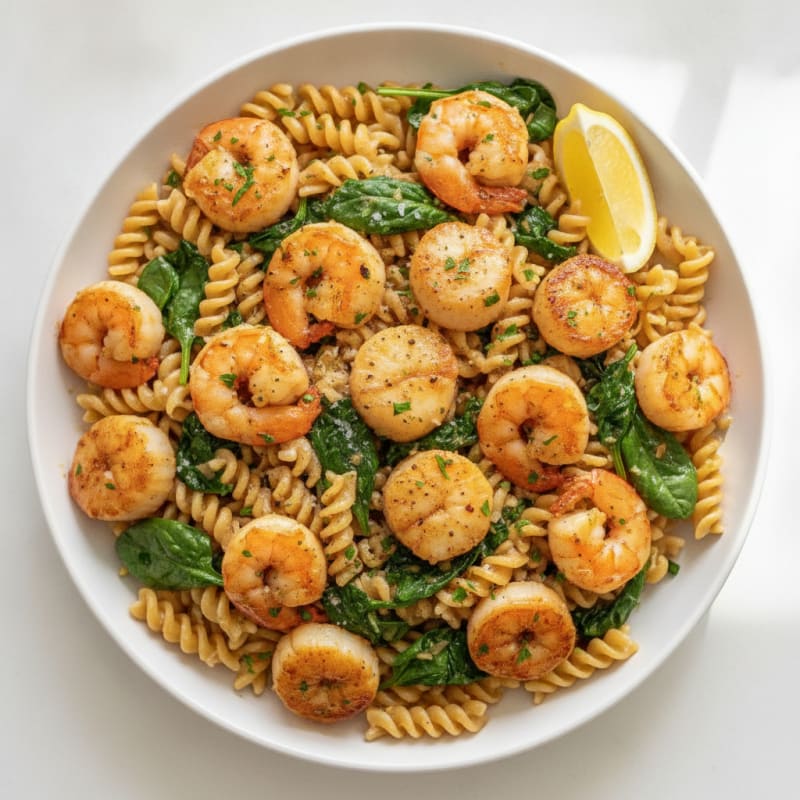 Garlic Butter Shrimp Scallop Pasta