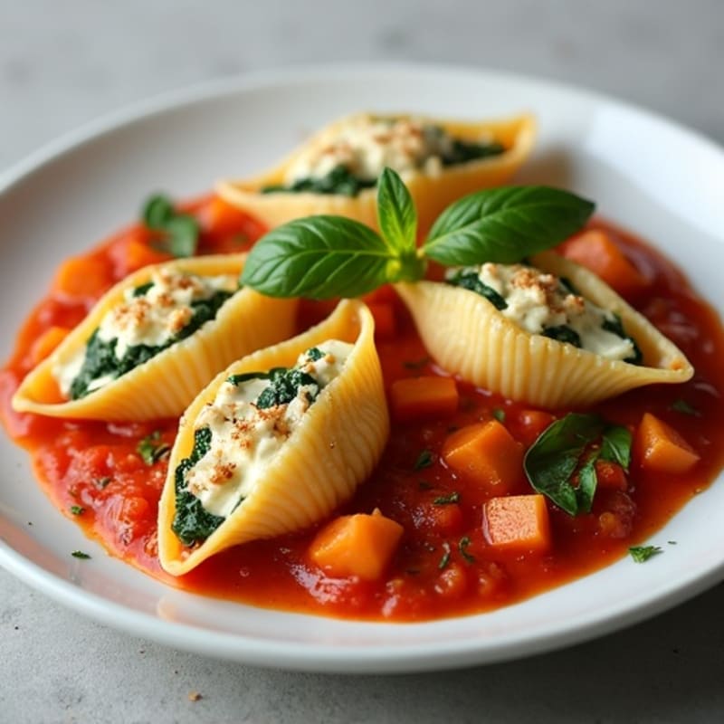 Creamy Ricotta-Spinach Stuffed Pasta Shells with Chicken
