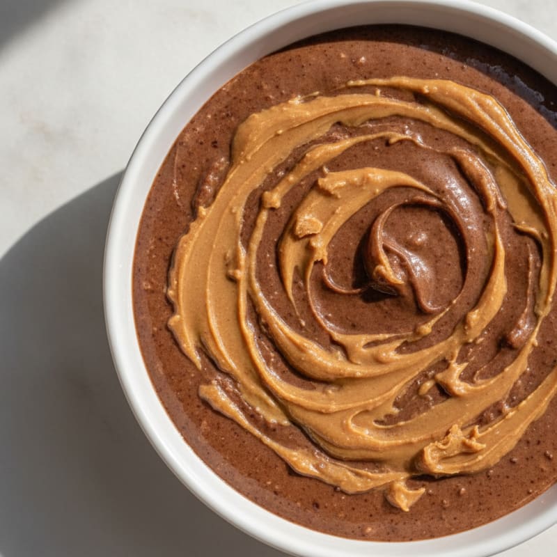 Silky Chocolate Protein Pudding with Peanut Butter Swirl