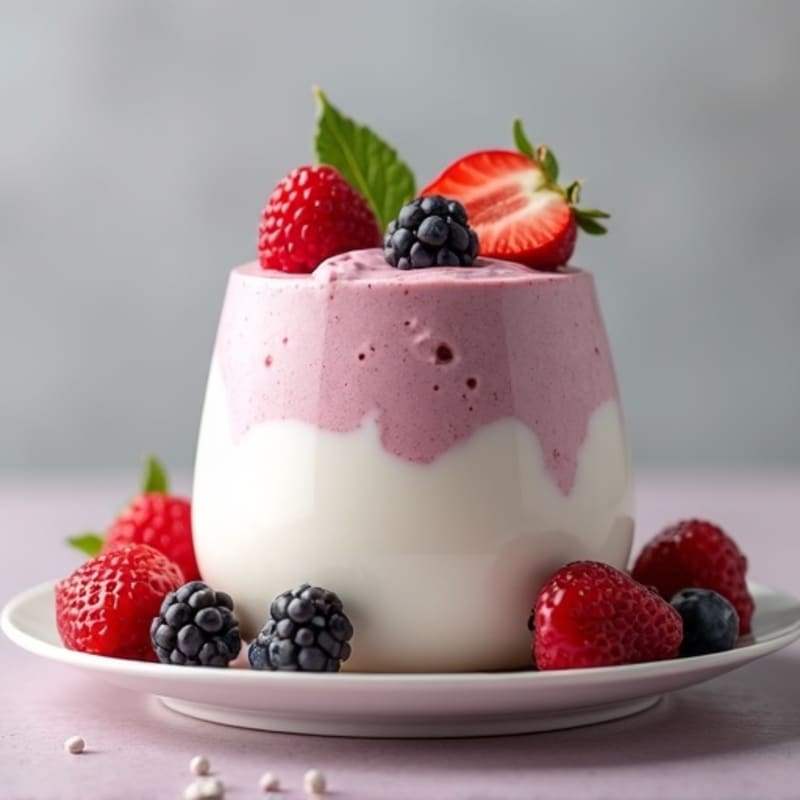 Creamy Greek Yogurt Protein Mousse with Mixed Berries