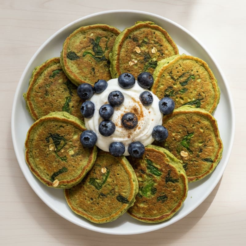 Spinach Matcha Green Tea Pancakes