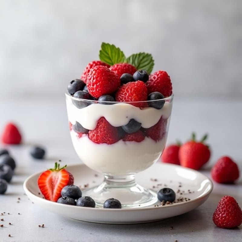 Greek Yogurt Protein Parfait with Mixed Berries