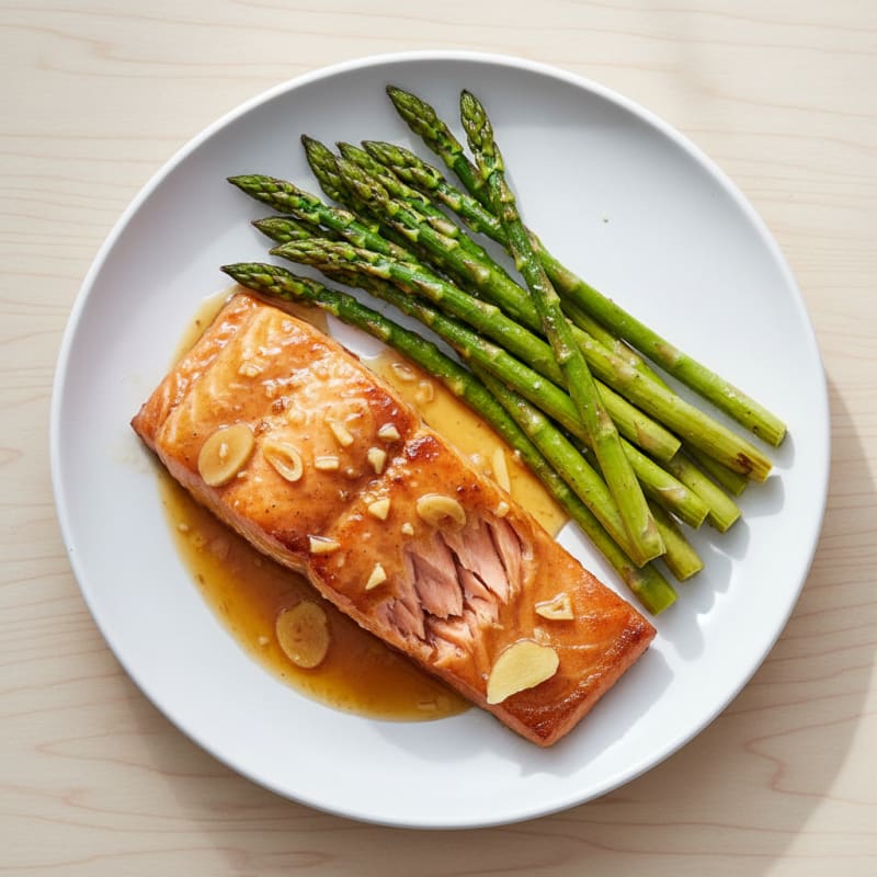 Golden Teriyaki-Glazed Salmon with Roasted Asparagus
