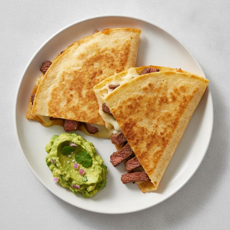 Carne Asada Quesadillas with Guacamole
