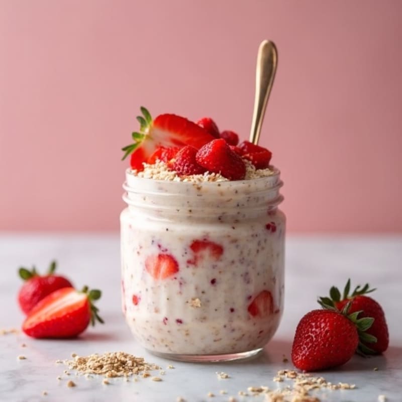 Creamy Strawberry Shortcake Overnight Oats