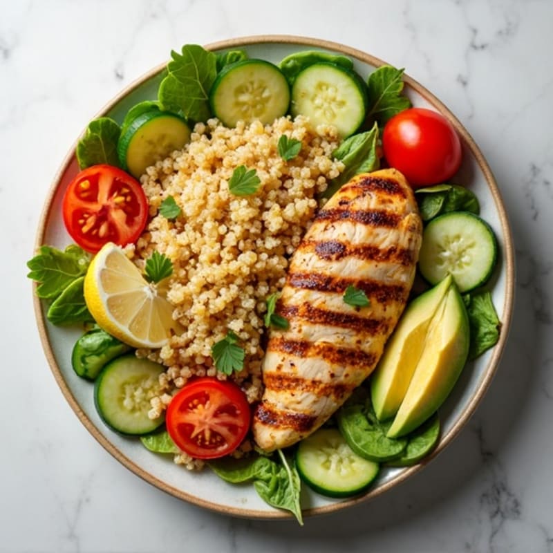 Grilled Chicken and Quinoa Salad with Fresh Tomatoes