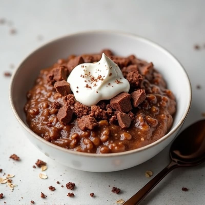 Creamy Double Chocolate Protein Oatmeal