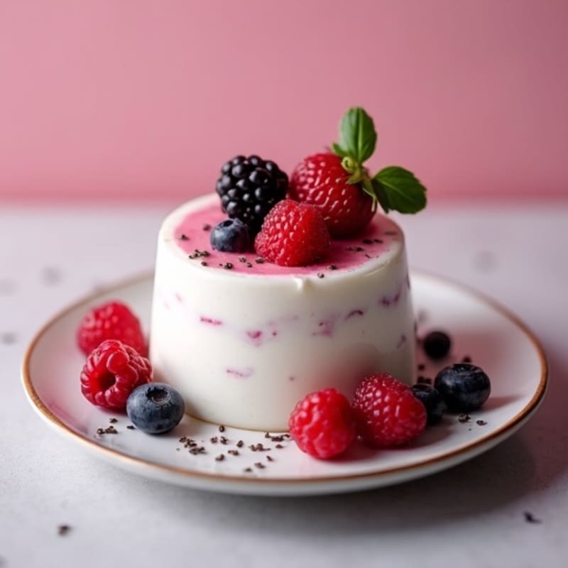 Silky Greek Yogurt Protein Mousse with Mixed Berries