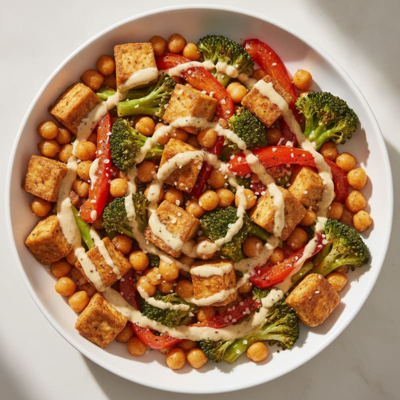 Roasted Vegetable and Chickpea Buddha Bowl