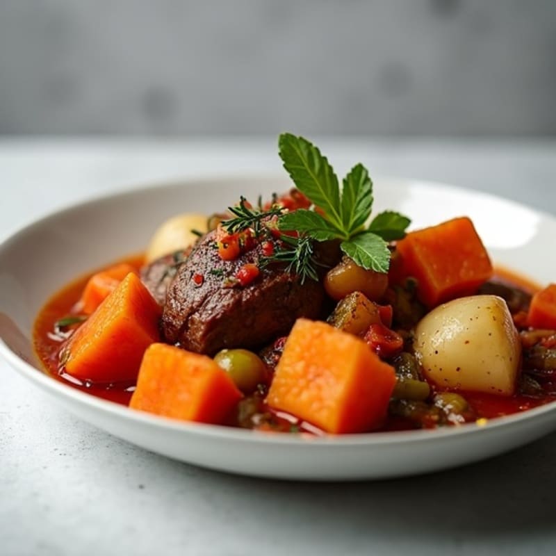 Hearty Slow-Cooked Lamb and Root Vegetable Stew