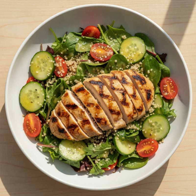 Grilled Chicken Salad with Quinoa and Lemon Vinaigrette