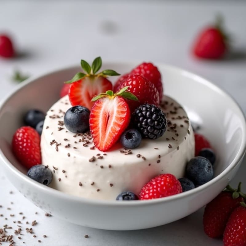 Greek Yogurt Protein Mousse with Mixed Berries