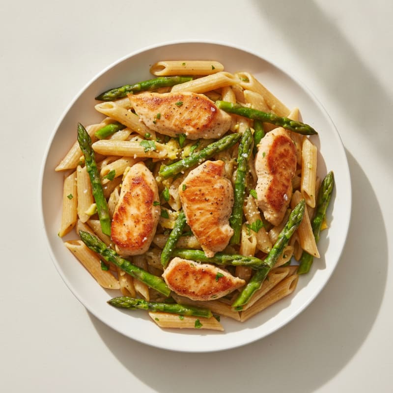 Lemon-Herb Chicken Pasta with Asparagus
